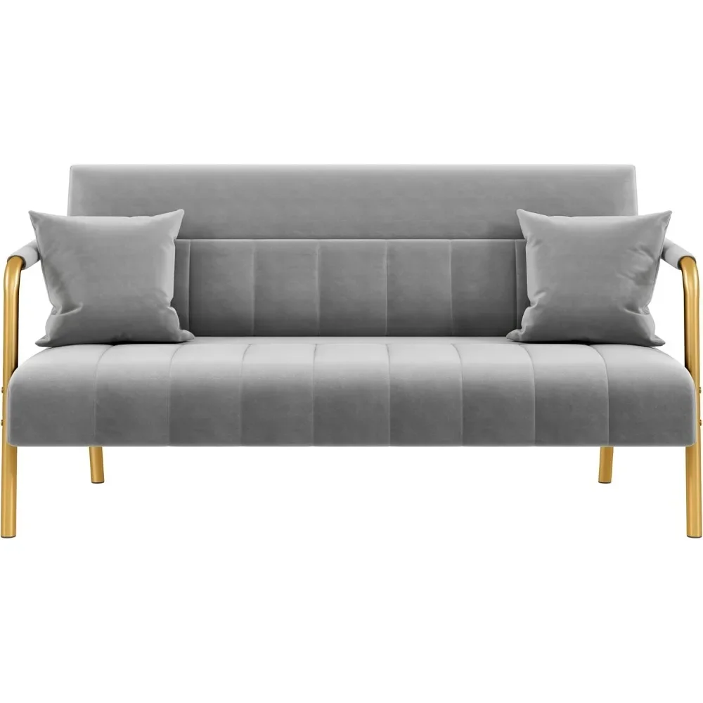 56.5" W Modern Loveseat 2 Seater Sofa Luxurious Velvet Fabric Couch with Gold-Tone Metal Arms and Legs for Bedroom sofa
56.5" W Modern Loveseat 2 Seater Sofa Luxurious Velvet Fabric Couch with Gold-Tone Metal Arms and Legs for Bedroom sofa