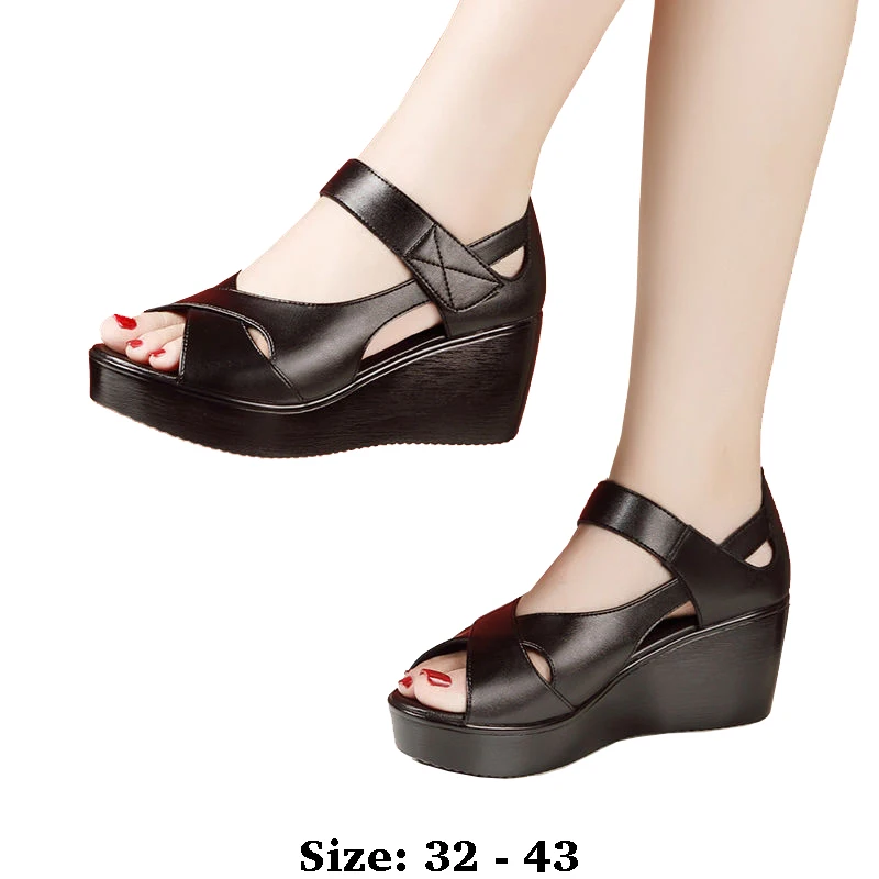 High quality leather wedge sandals for women 6cm mid heel 2025 summer 32 33 platform open toe elegant fashion shoe black white
High quality leather wedge sandals for women 6cm mid heel 2025 summer 32 33 platform open toe elegant fashion shoe black white