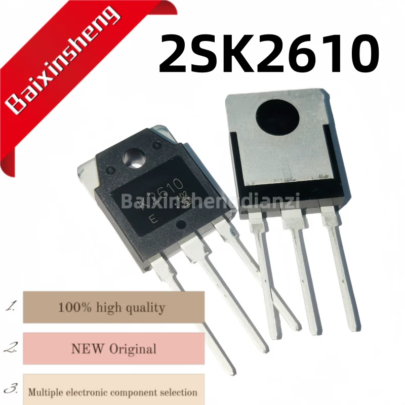 10 pieces, 2SK2610, K2610, 5A 900V, TO-3P, brand new MOSFET, good quality
10 pieces, 2SK2610, K2610, 5A 900V, TO-3P, brand new MOSFET, good quality