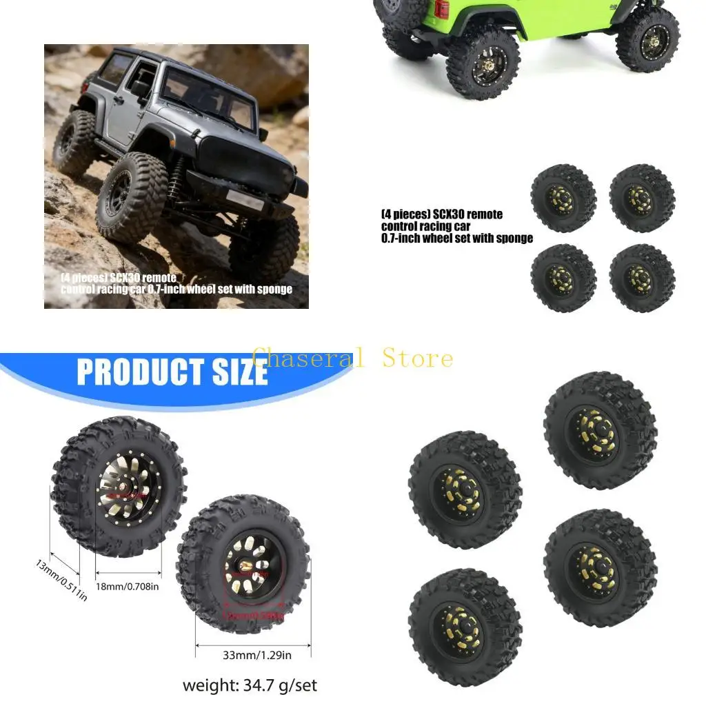 E7CE Rugged 0.7 Inch Wheel Assembly Metal Build Accuracy Wheel Set Strengthened Grip for SCX30 Model
E7CE Rugged 0.7 Inch Wheel Assembly Metal Build Accuracy Wheel Set Strengthened Grip for SCX30 Model