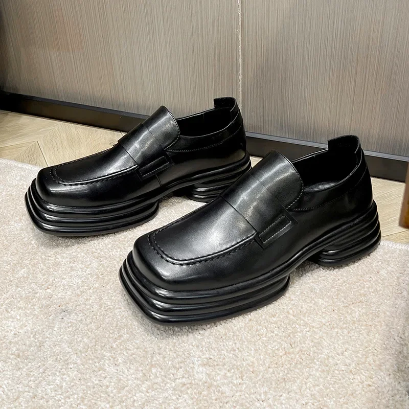 New Luxury Designer Square Toe Casual Men Dress Shoes Vintage British Fashion Leather Shoes Slip-On Loafers Height Increasing
New Luxury Designer Square Toe Casual Men Dress Shoes Vintage British Fashion Leather Shoes Slip-On Loafers Height Increasing