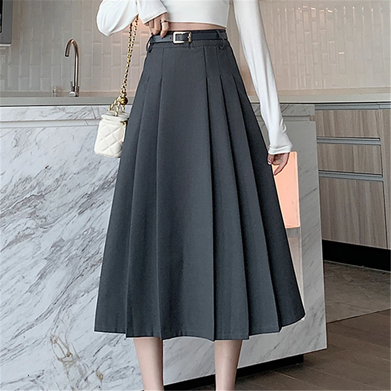 Seoulish Vintage Pleated Women's Suit Skirts with Belt Elegant Spring Summer Solid Color Office Lady Casual A-line Skirts Female
Seoulish Vintage Pleated Women's Suit Skirts with Belt Elegant Spring Summer Solid Color Office Lady Casual A-line Skirts Female