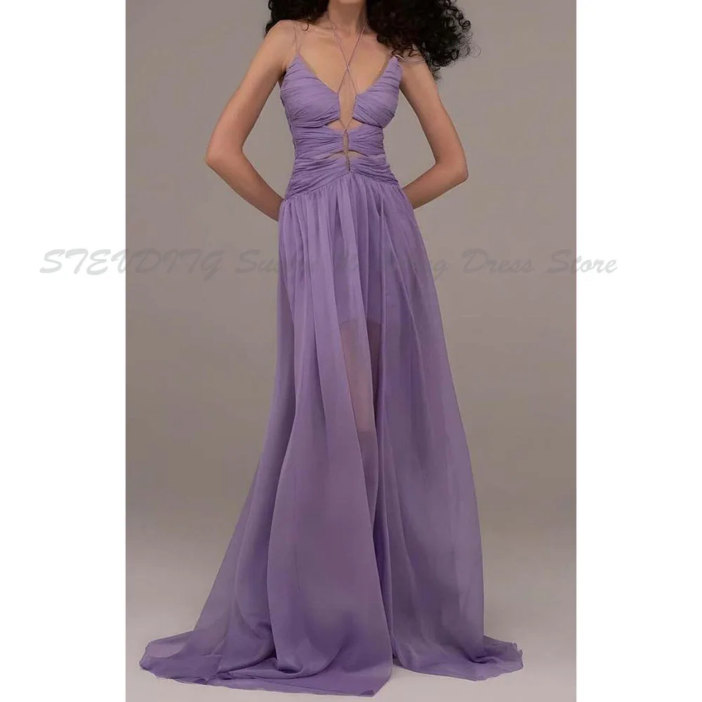 Sexy Halter Prom Party Dresses Women Sleeveless Purple A Line Sweep Train Floor Length Female Wrinkle Celebrity Girl Clothing
Sexy Halter Prom Party Dresses Women Sleeveless Purple A Line Sweep Train Floor Length Female Wrinkle Celebrity Girl Clothing