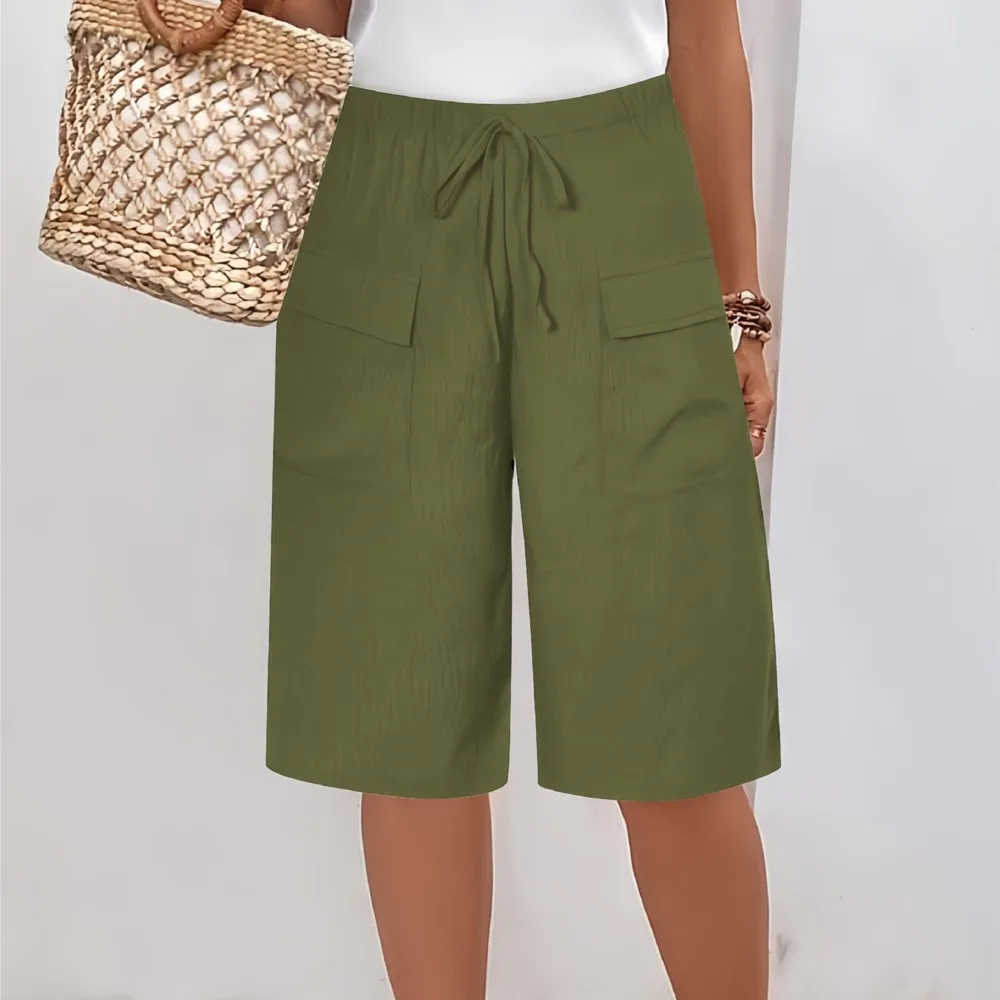 Lace-up Solid Color Shorts New Summer Women's Fashionable Waist Casual Loose Pants With Pockets Ropa Mujer Women's Shorts
Lace-up Solid Color Shorts New Summer Women's Fashionable Waist Casual Loose Pants With Pockets Ropa Mujer Women's Shorts