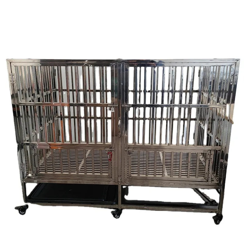 Folding Stainless Steel Dog Cage, Heavy Duty Dog Kennels, Indoor Collapsible Dog House
Folding Stainless Steel Dog Cage, Heavy Duty Dog Kennels, Indoor Collapsible Dog House