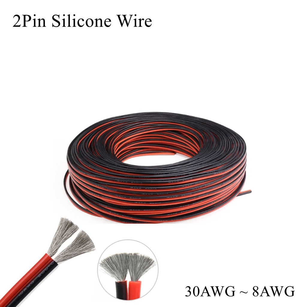 5m/lot Super Soft 2Pin Red Black Silicone Rubber Cable High Temperature Heat Resistant Tinned Copper Wire For DIY LED Lamp Model
5m/lot Super Soft 2Pin Red Black Silicone Rubber Cable High Temperature Heat Resistant Tinned Copper Wire For DIY LED Lamp Model