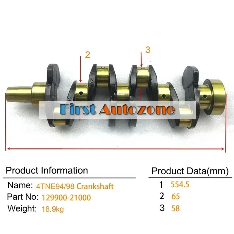 Crankshaft 129900-21000 for Yanmar 4TNE94 Engine
Crankshaft 129900-21000 for Yanmar 4TNE94 Engine