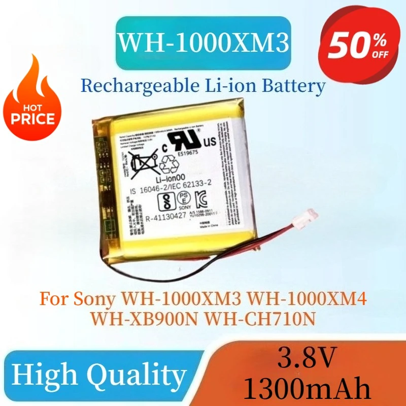 Brand New High Quality 3.8V 1300Mah Replaceable Battery WH1000XM3 for Sony WH-1000XM3 WH-1000XM4 WH-XB900N WH-CH710N
Brand New High Quality 3.8V 1300Mah Replaceable Battery WH1000XM3 for Sony WH-1000XM3 WH-1000XM4 WH-XB900N WH-CH710N