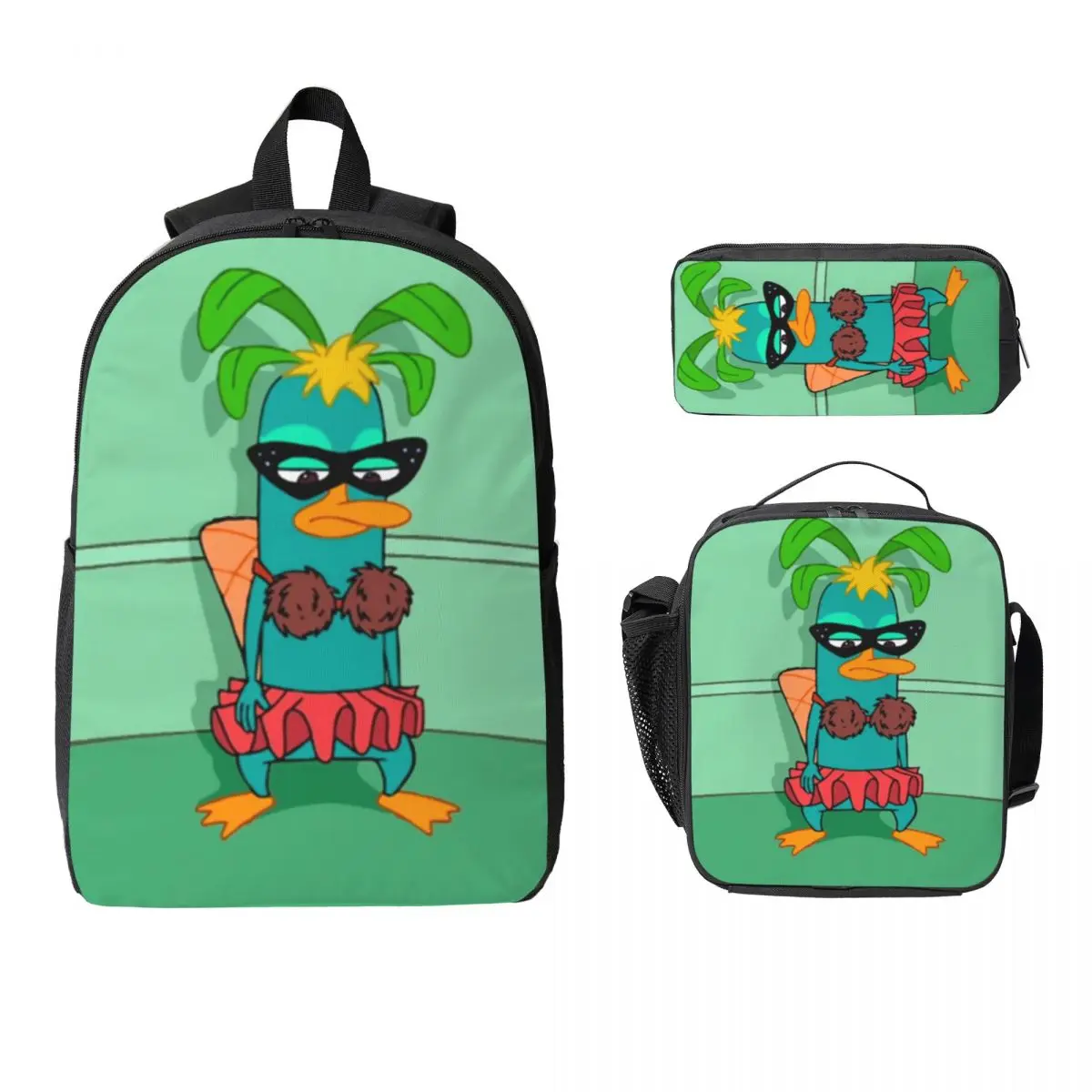 Рюкзак Perry The Platypus с героями мультфильмов, студенческий рюкзак для мальчиков и девочек, школьная сумка, сумки на плечо для ноутбука, 3 шт., изолированная сумка для обеда, пенал
Рюкзак Perry The Platypus с героями мультфильмов, студенческий рюкзак для мальчиков и девочек, школьная сумка, сумки на плечо для ноутбука, 3 шт., изолированная сумка для обеда, пенал