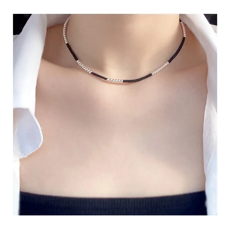 Black Rope Woven Collarbone Chain Small Round Bead Neck Chain Fashionable and Simple Style Niche Design Temperament Versatile Se
Black Rope Woven Collarbone Chain Small Round Bead Neck Chain Fashionable and Simple Style Niche Design Temperament Versatile Se