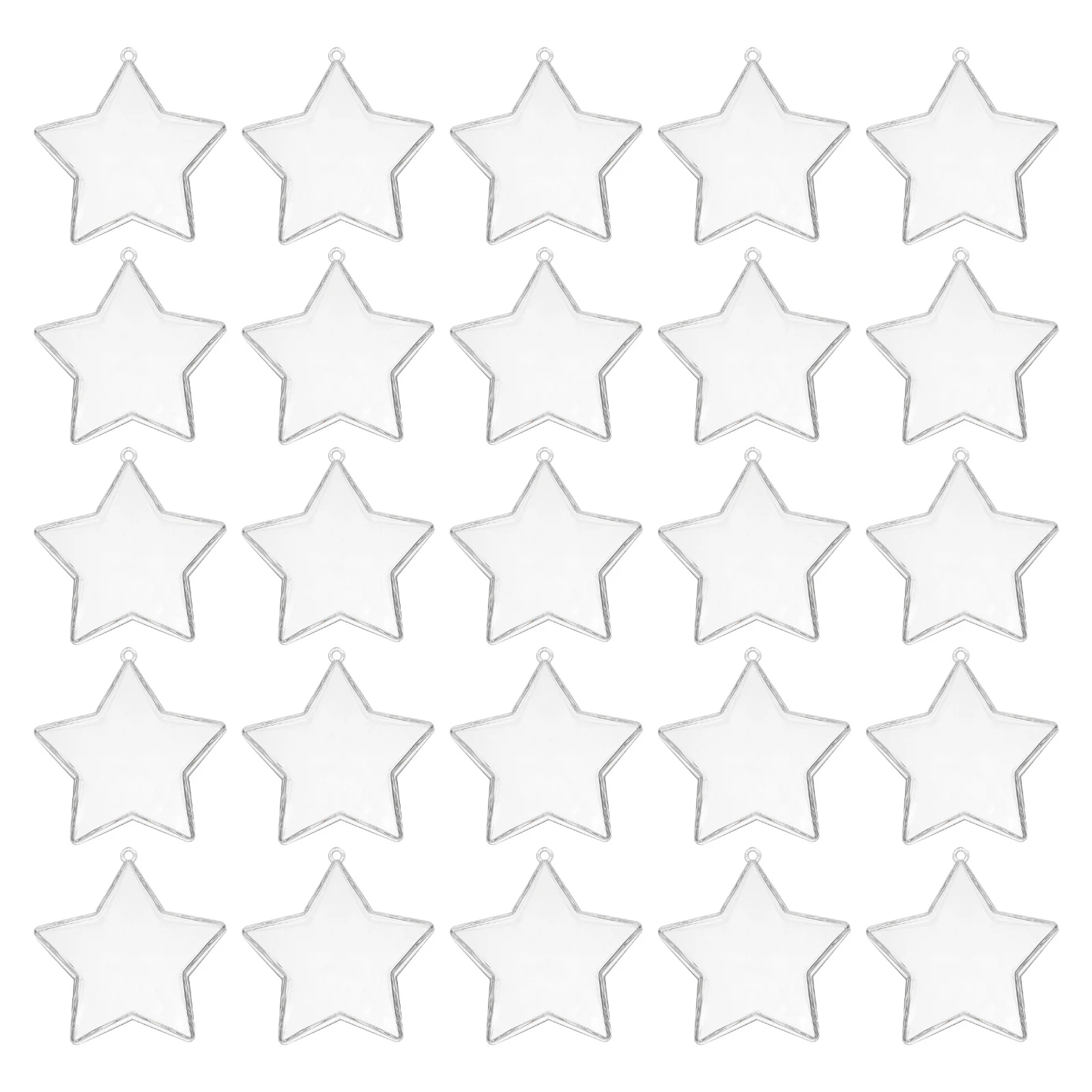 25Pcs Transparent Star Candy Box Fillable Plastic Ornament Hanging Holiday Decoration for Christmas Tree Baby Shower Office
25Pcs Transparent Star Candy Box Fillable Plastic Ornament Hanging Holiday Decoration for Christmas Tree Baby Shower Office