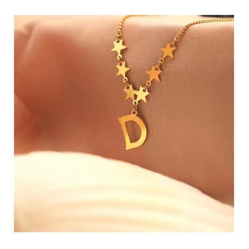 New Stainless Steel Letter Necklace Female Niche Design Collarbone Chain Cold Wind Neck Chain Is Not Easy To Fade
New Stainless Steel Letter Necklace Female Niche Design Collarbone Chain Cold Wind Neck Chain Is Not Easy To Fade