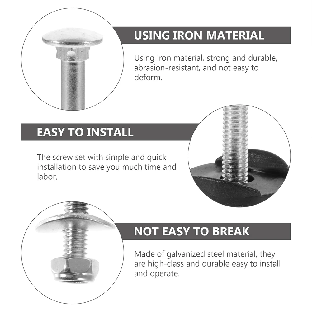 8 Sets Galvanized Steel Trampoline Screws Black Sleeve Bolts Large Accessories Frame Durable Children Safety Parts Fixation
8 Sets Galvanized Steel Trampoline Screws Black Sleeve Bolts Large Accessories Frame Durable Children Safety Parts Fixation