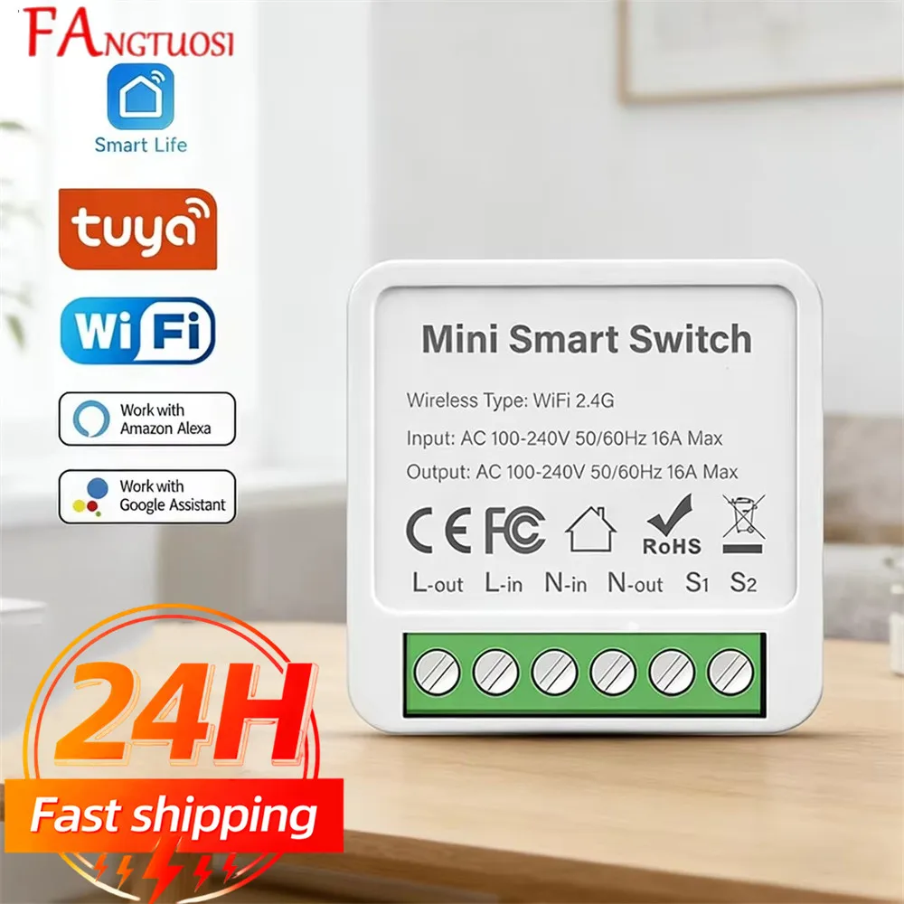 16A Wifi Smart Switch Smart Home Light Switches Module 2 Way Control Work with Tuya Smart Life Alexa Google Home Switch
16A Wifi Smart Switch Smart Home Light Switches Module 2 Way Control Work with Tuya Smart Life Alexa Google Home Switch