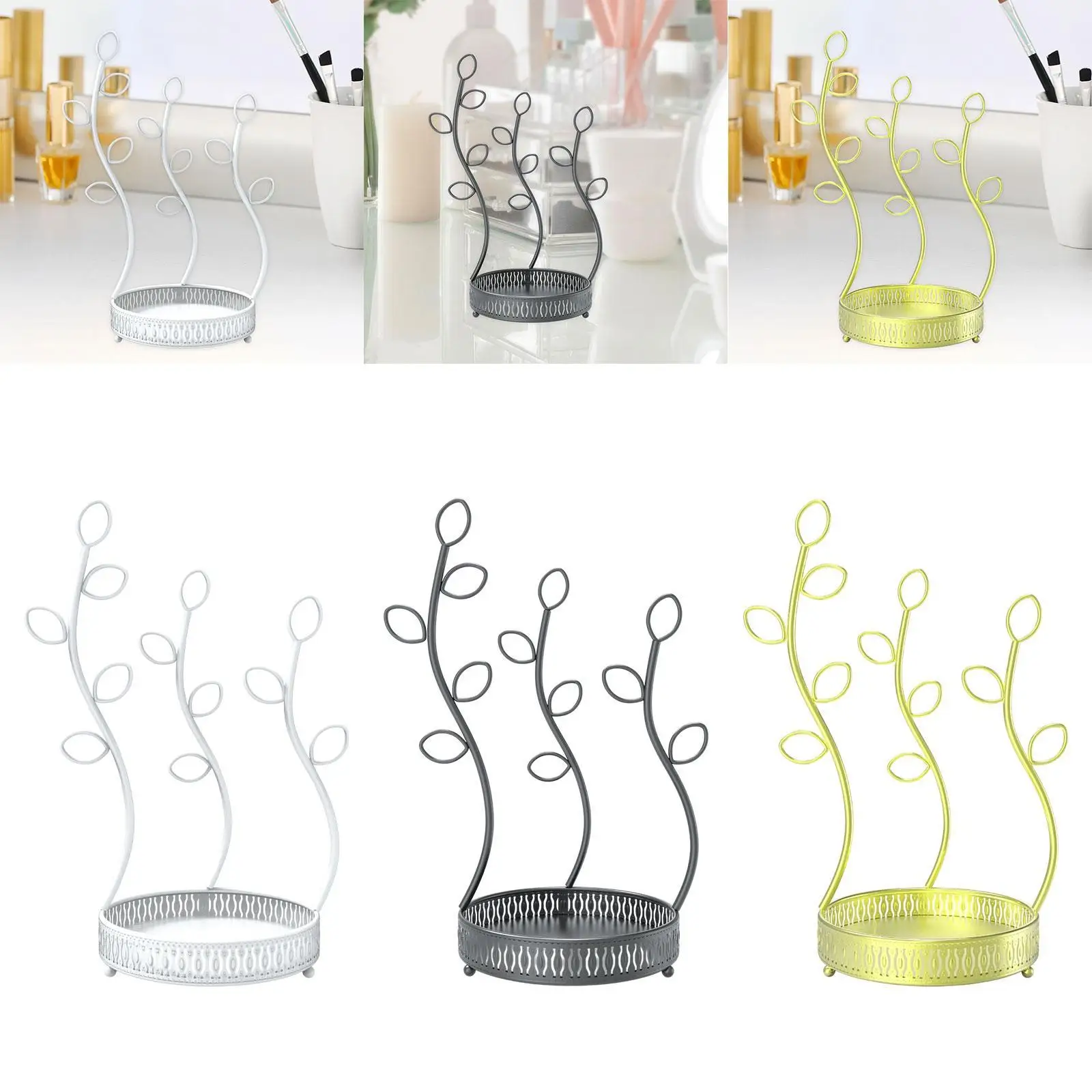 Jewelry Display Stand Jewelry Organizer with Tray Modern Desktop Storage Rack Earring Hanger Organizer for Hair Accessories
Jewelry Display Stand Jewelry Organizer with Tray Modern Desktop Storage Rack Earring Hanger Organizer for Hair Accessories