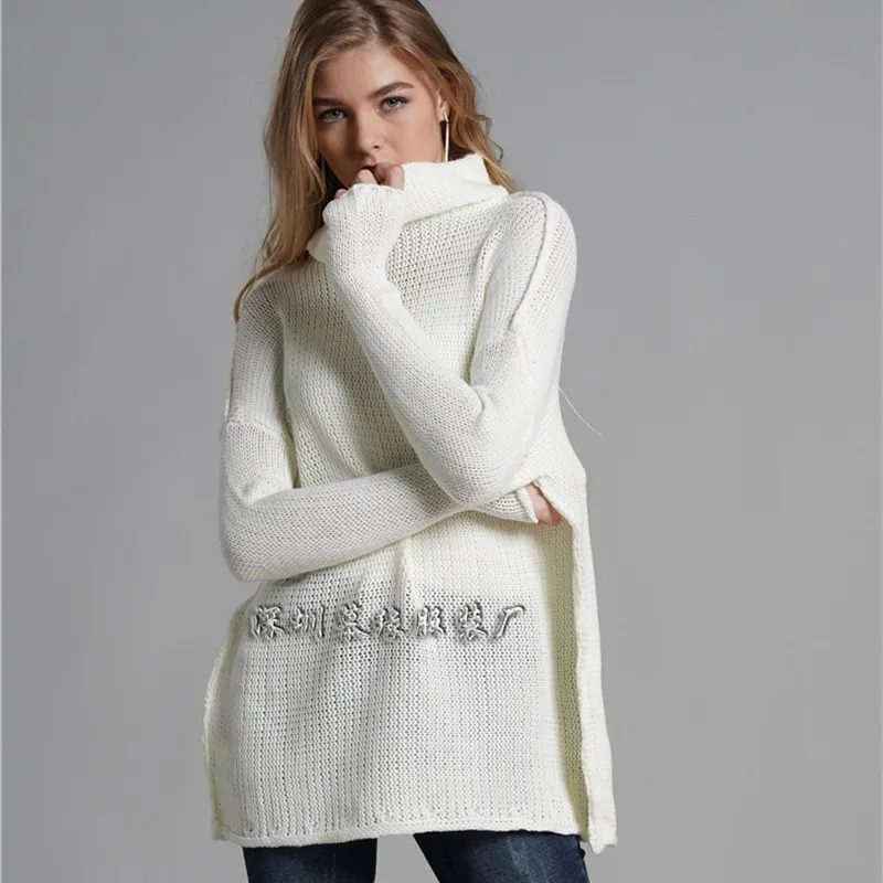 Autumn and winter high neck sweater women knitting big size solid color OL commuter women's knit sweater women's coat
Autumn and winter high neck sweater women knitting big size solid color OL commuter women's knit sweater women's coat