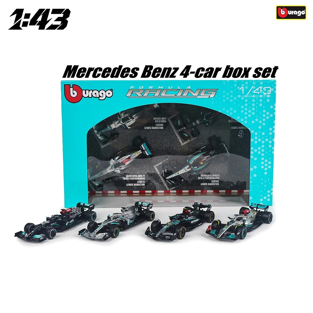 Bburago 1:43 One box of four cars Mercedes-Benz Hamilton 2019-W10 2021-W12 2022-W13 2024-W15 #44 Die cast alloy car model toy
Bburago 1:43 One box of four cars Mercedes-Benz Hamilton 2019-W10 2021-W12 2022-W13 2024-W15 #44 Die cast alloy car model toy