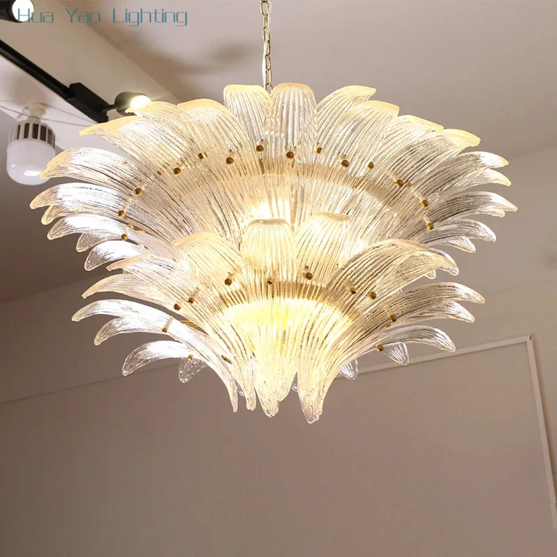 French Vintage Murano Glass LED Chandelier for Living Room Staircase Villa Hotel Lobby Palm Shaped Glass Chandelier
French Vintage Murano Glass LED Chandelier for Living Room Staircase Villa Hotel Lobby Palm Shaped Glass Chandelier