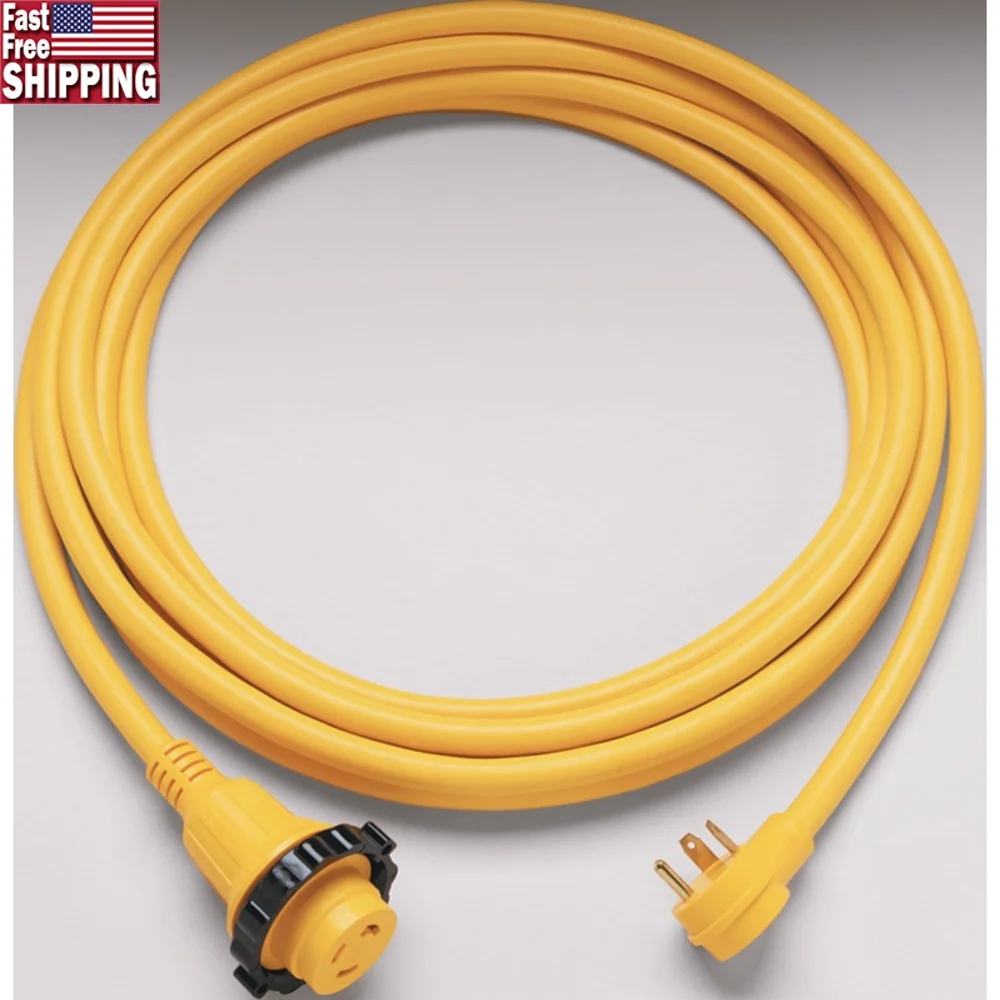 30A RV Power Cord 50FT Locking Heavy Duty Flexible LED Indicator Watertight Plug Connector 10 Ga
30A RV Power Cord 50FT Locking Heavy Duty Flexible LED Indicator Watertight Plug Connector 10 Ga
