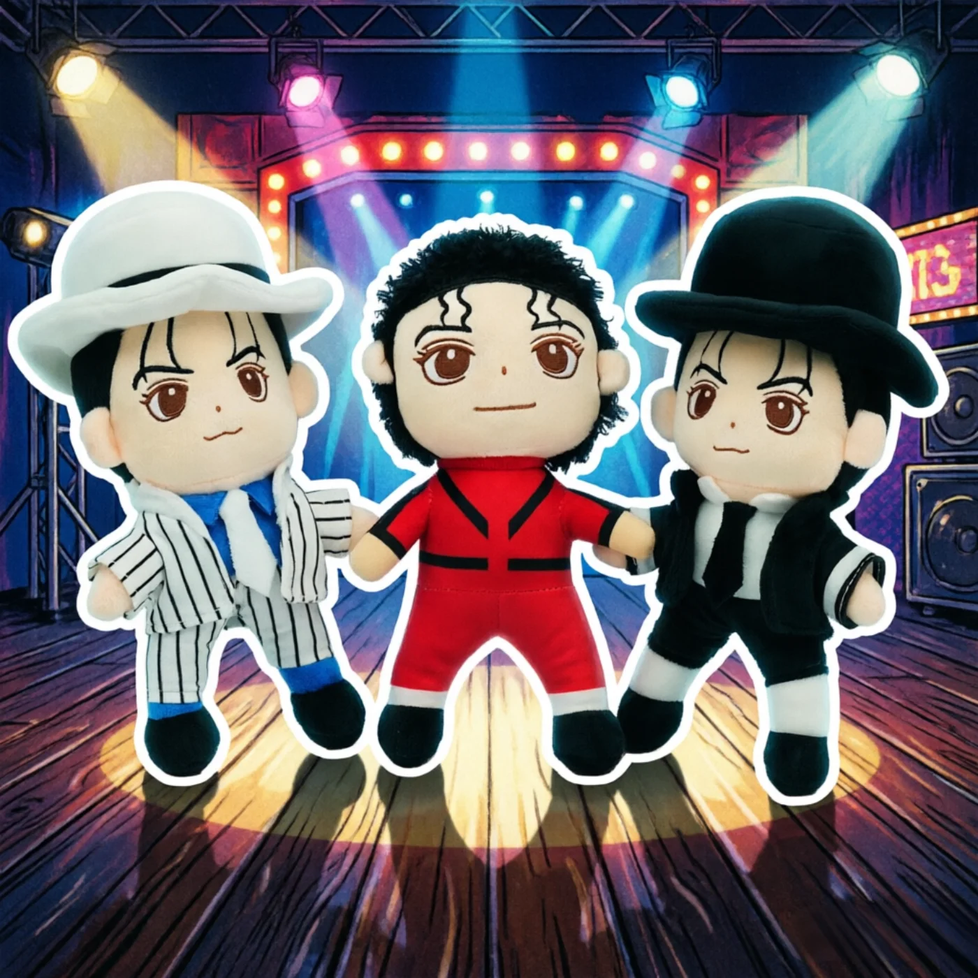 25CM Michael Jackson Plush Doll Smooth Criminal White and Black Suit Stuffed Animal for Gift
25CM Michael Jackson Plush Doll Smooth Criminal White and Black Suit Stuffed Animal for Gift