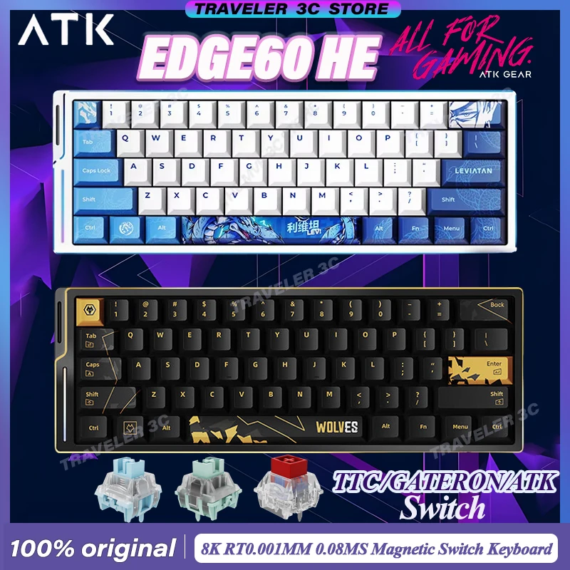 ATK EDGE60 HE CNC Aluminum Magnetic Switch Gaming Keyboard GATERON TTC Switch 0.08ms Low Latency RT0.001mm Hot Swap Gift PC
ATK EDGE60 HE CNC Aluminum Magnetic Switch Gaming Keyboard GATERON TTC Switch 0.08ms Low Latency RT0.001mm Hot Swap Gift PC