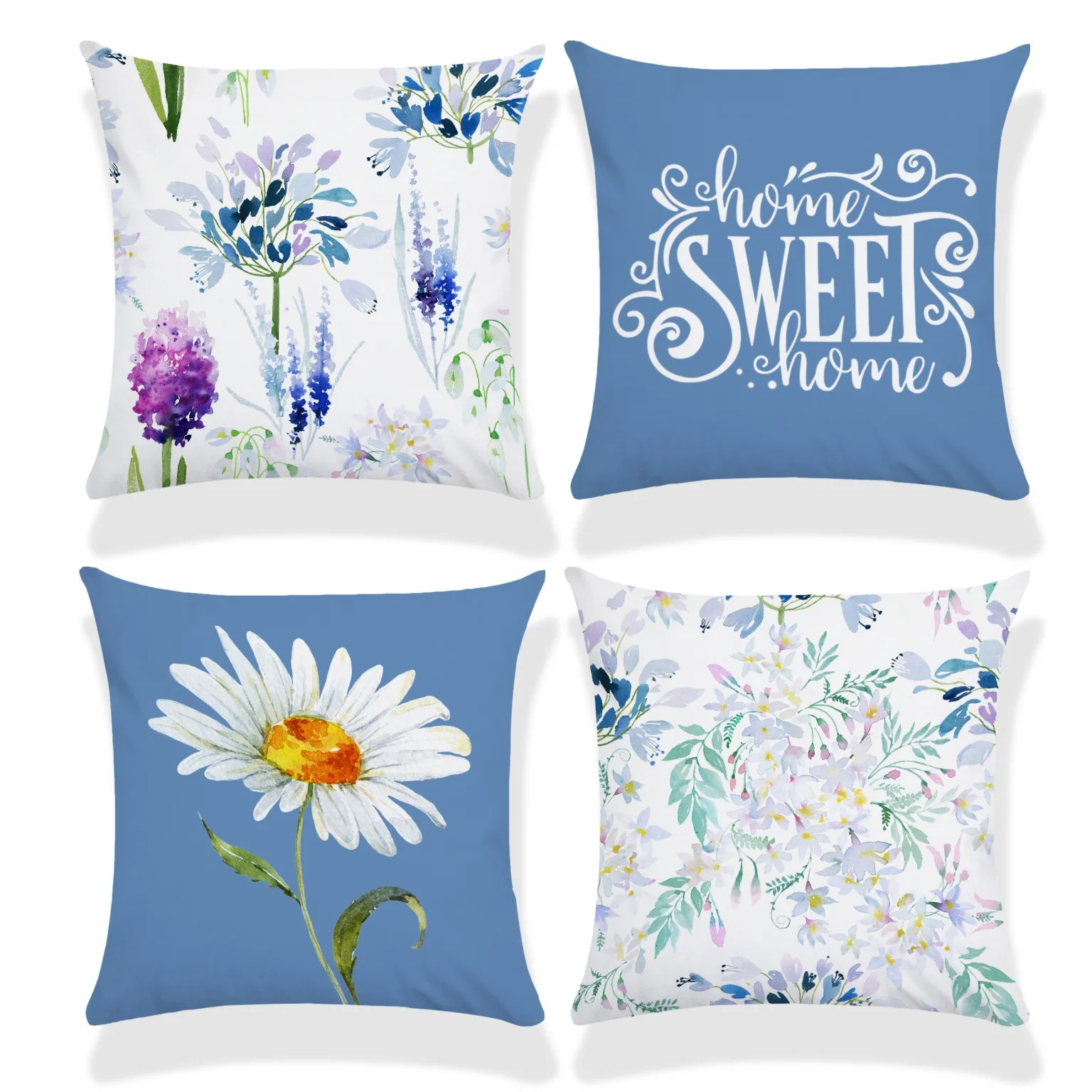 Simple Blue Floral Print Home Decor Pillowcase Bedroom Living Room Sofa Decoration Polyester Cushion Cover with Zipper
Simple Blue Floral Print Home Decor Pillowcase Bedroom Living Room Sofa Decoration Polyester Cushion Cover with Zipper