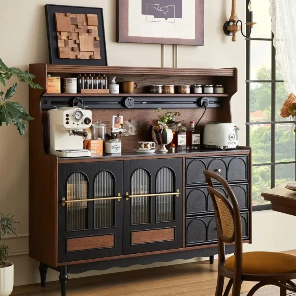 French solid wood dining side cabinet household small apartment rock slab wall integrated locker 
French solid wood dining side cabinet household small apartment rock slab wall integrated locker