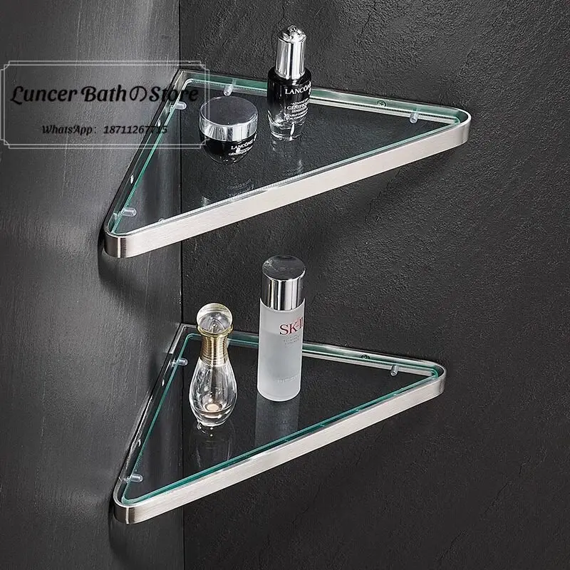 Glass No Drilling Bathroom Shelf, Stainless Steel Corner Shower Caddy, Triangle Storage Rack for Toilet
Glass No Drilling Bathroom Shelf, Stainless Steel Corner Shower Caddy, Triangle Storage Rack for Toilet