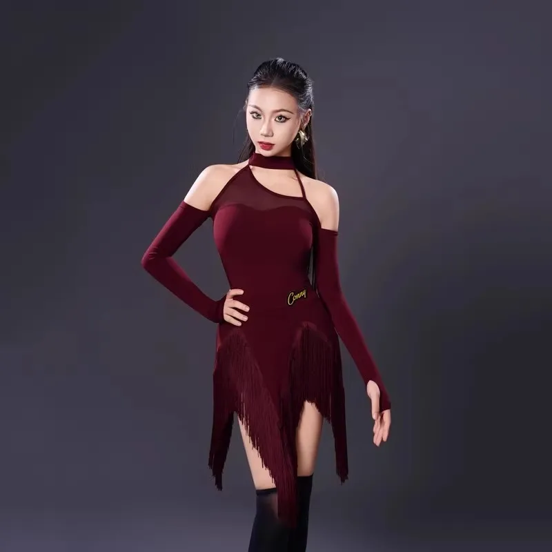 customized women's adult Latin national standard dance costume practice outfit performance long sleeved jumpsuit tassel skirt
customized women's adult Latin national standard dance costume practice outfit performance long sleeved jumpsuit tassel skirt