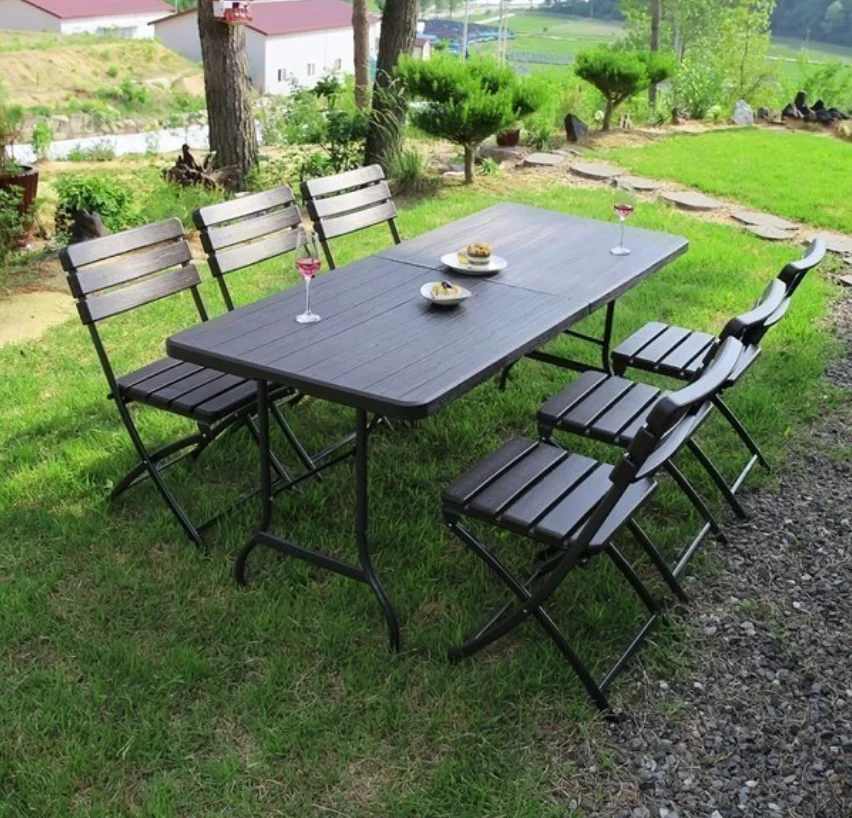 Portable 180cm 6ft Dining Outdoor Long Brown Plastic Woodgrain Folding Table
Portable 180cm 6ft Dining Outdoor Long Brown Plastic Woodgrain Folding Table