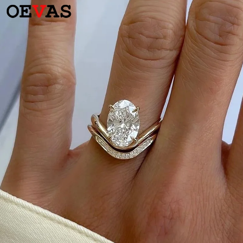 OEVAS Oval Cut 9x13mm 5A Zircon Rings Set for Women S925 Sterling Silver Lab Diamond Wedding Engagement Ring Fine Jewelry Gift
OEVAS Oval Cut 9x13mm 5A Zircon Rings Set for Women S925 Sterling Silver Lab Diamond Wedding Engagement Ring Fine Jewelry Gift