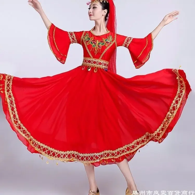 New Xinjiang Dance Performance Costume Ethnic Minority Uyghur Stage Performance Costume Xinjiang Big Swing Long Skirt Female
New Xinjiang Dance Performance Costume Ethnic Minority Uyghur Stage Performance Costume Xinjiang Big Swing Long Skirt Female