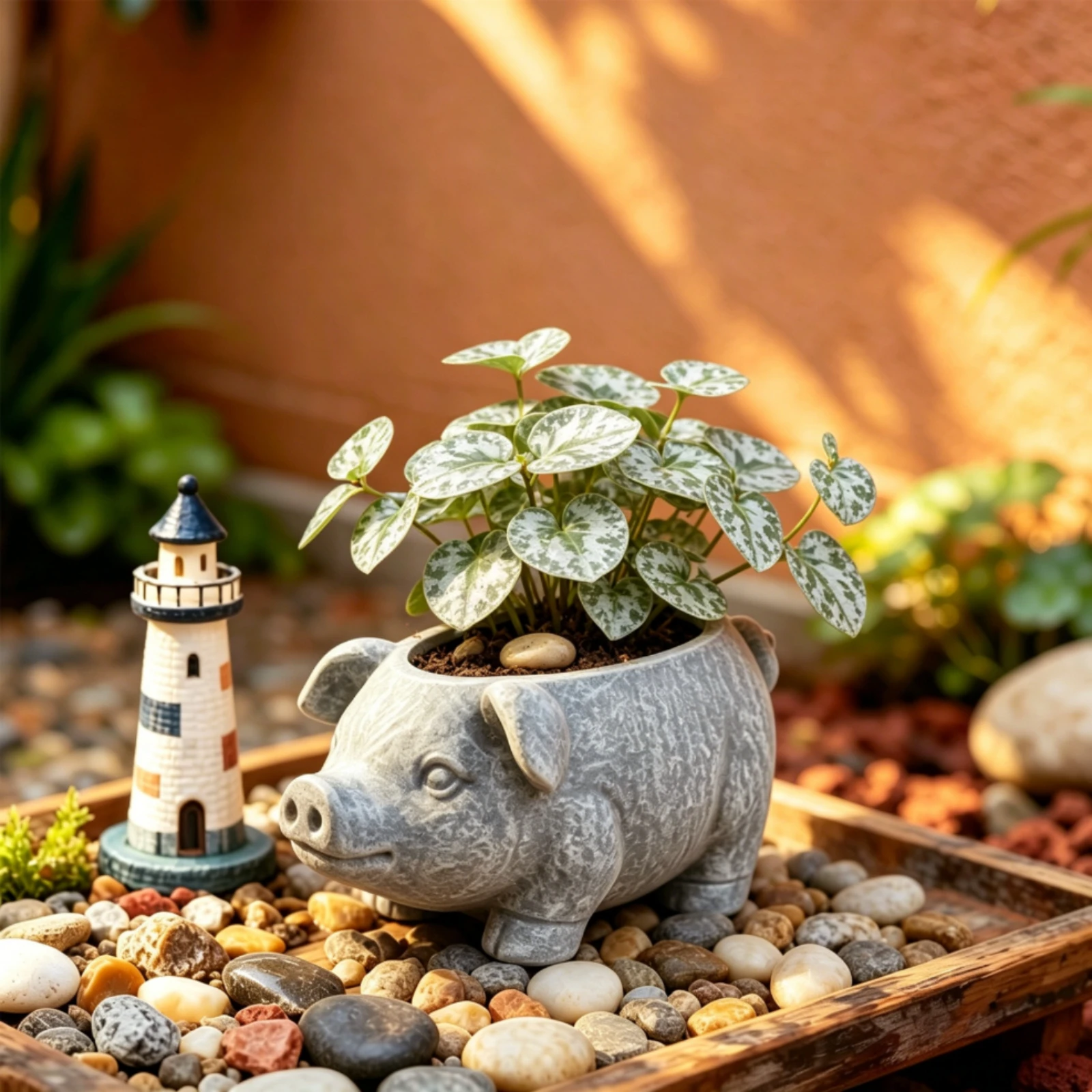 Pig-Shaped Planter Uncovered Top Pig Planter Decorative Small Plants
Pig-Shaped Planter Uncovered Top Pig Planter Decorative Small Plants