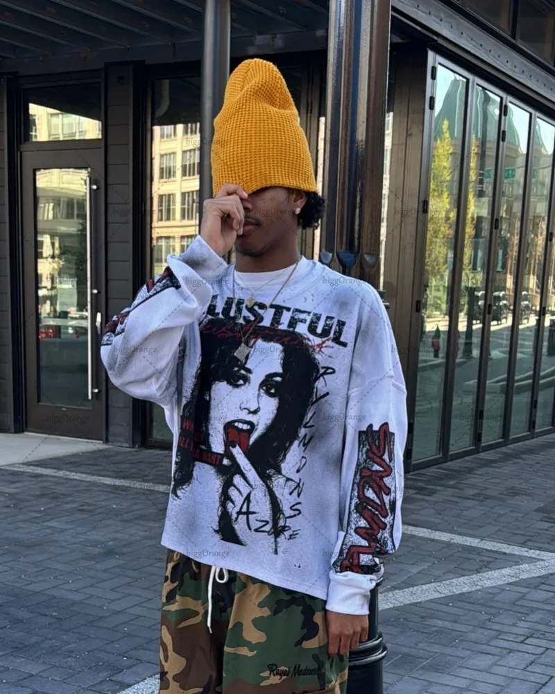 Американский хип-хоп Harajuku, гот-панк, модная брендовая уличная одежда для мужчин Y2K 2025, повседневная женская футболка в стиле ретро-рок с надписью в стиле аниме
Американский хип-хоп Harajuku, гот-панк, модная брендовая уличная одежда для мужчин Y2K 2025, повседневная женская футболка в стиле ретро-рок с надписью в стиле аниме