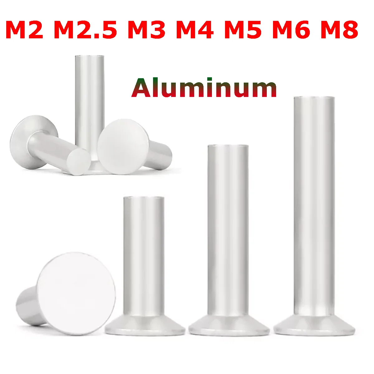 M2 M2.5 M3 M4 M5 M6 M8 GB869 Aluminum Solid Rivet Aluminium Flat Countersunk Head Punch Self-plugging Knock Signage Rivet
M2 M2.5 M3 M4 M5 M6 M8 GB869 Aluminum Solid Rivet Aluminium Flat Countersunk Head Punch Self-plugging Knock Signage Rivet