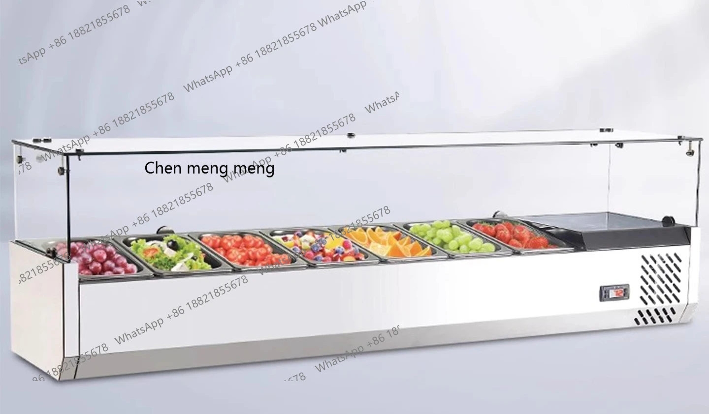 Horizontal refrigerated display salad cabinet, fruit fishing desserts, cold dishes, self-service fresh-keeping freezer
Horizontal refrigerated display salad cabinet, fruit fishing desserts, cold dishes, self-service fresh-keeping freezer