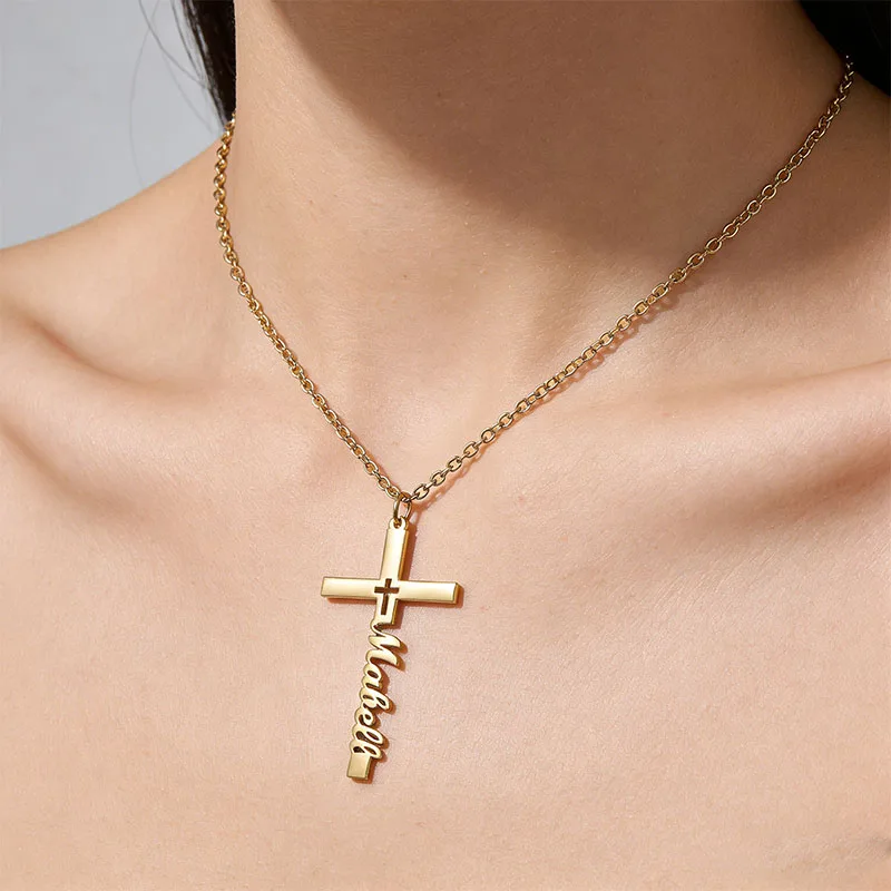 Personalized Custom Name Necklace Cross Customized Stainless Steel Pendant Jewelry for Women Birthday Gift Accessories
Personalized Custom Name Necklace Cross Customized Stainless Steel Pendant Jewelry for Women Birthday Gift Accessories