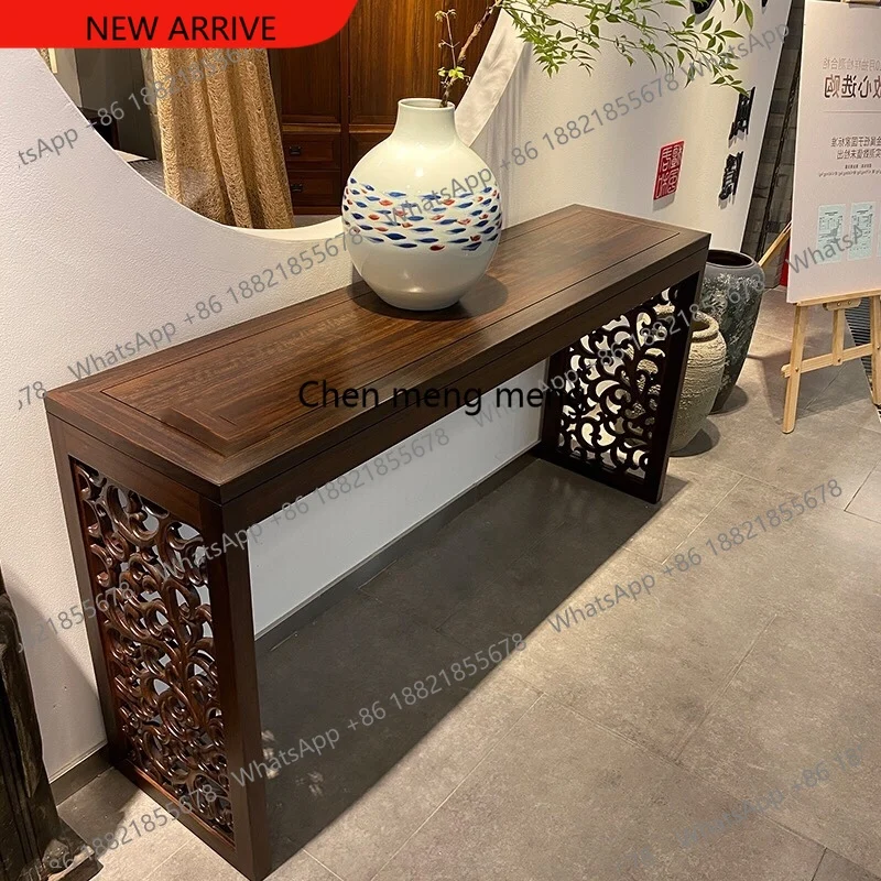 F185 Эстетический входной столик из черного дерева Новый китайский входной столик из цельного дерева Простая художественная гостиная
F185 Эстетический входной столик из черного дерева Новый китайский входной столик из цельного дерева Простая художественная гостиная