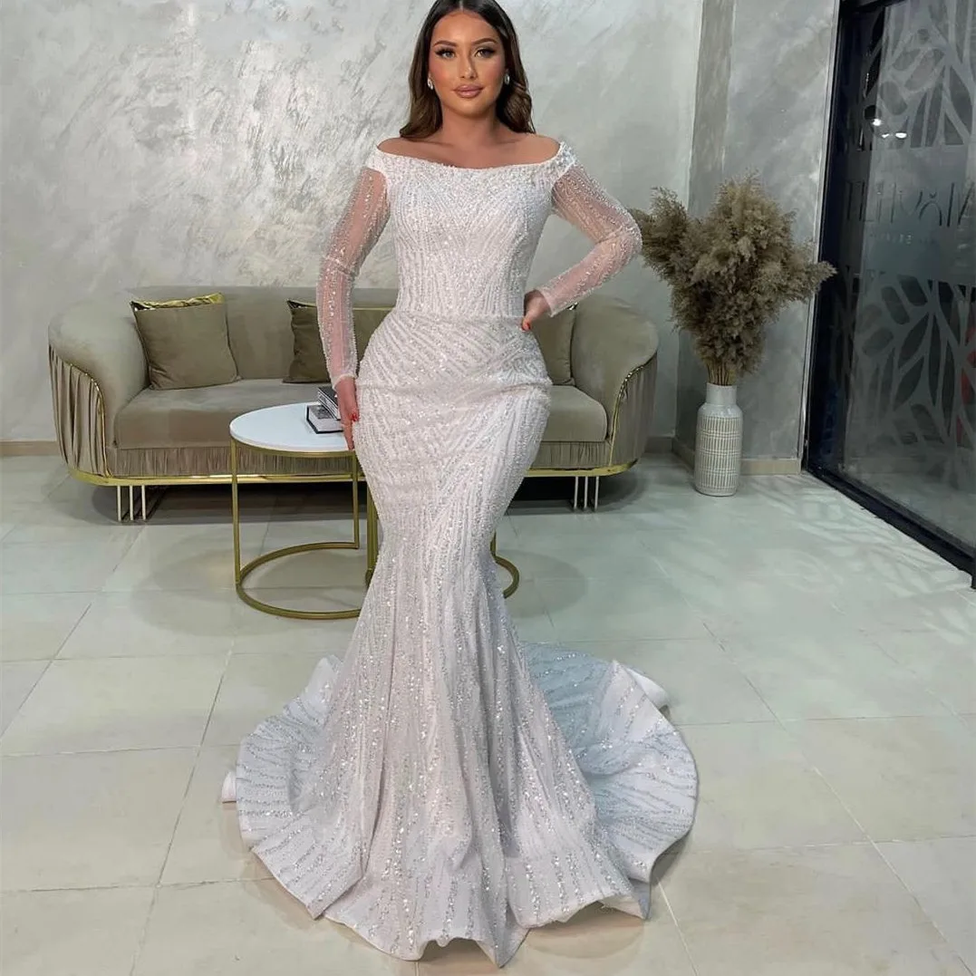 Элегантные вечерние платья-русалка с длинными рукавами, вырезом-лодочкой, блестящими пайетками, бисерными аппликациями, 3D-кружевом, застежкой-молнией, для выпускного вечера, на заказ
Элегантные вечерние платья-русалка с длинными рукавами, вырезом-лодочкой, блестящими пайетками, бисерными аппликациями, 3D-кружевом, застежкой-молнией, для выпускного вечера, на заказ