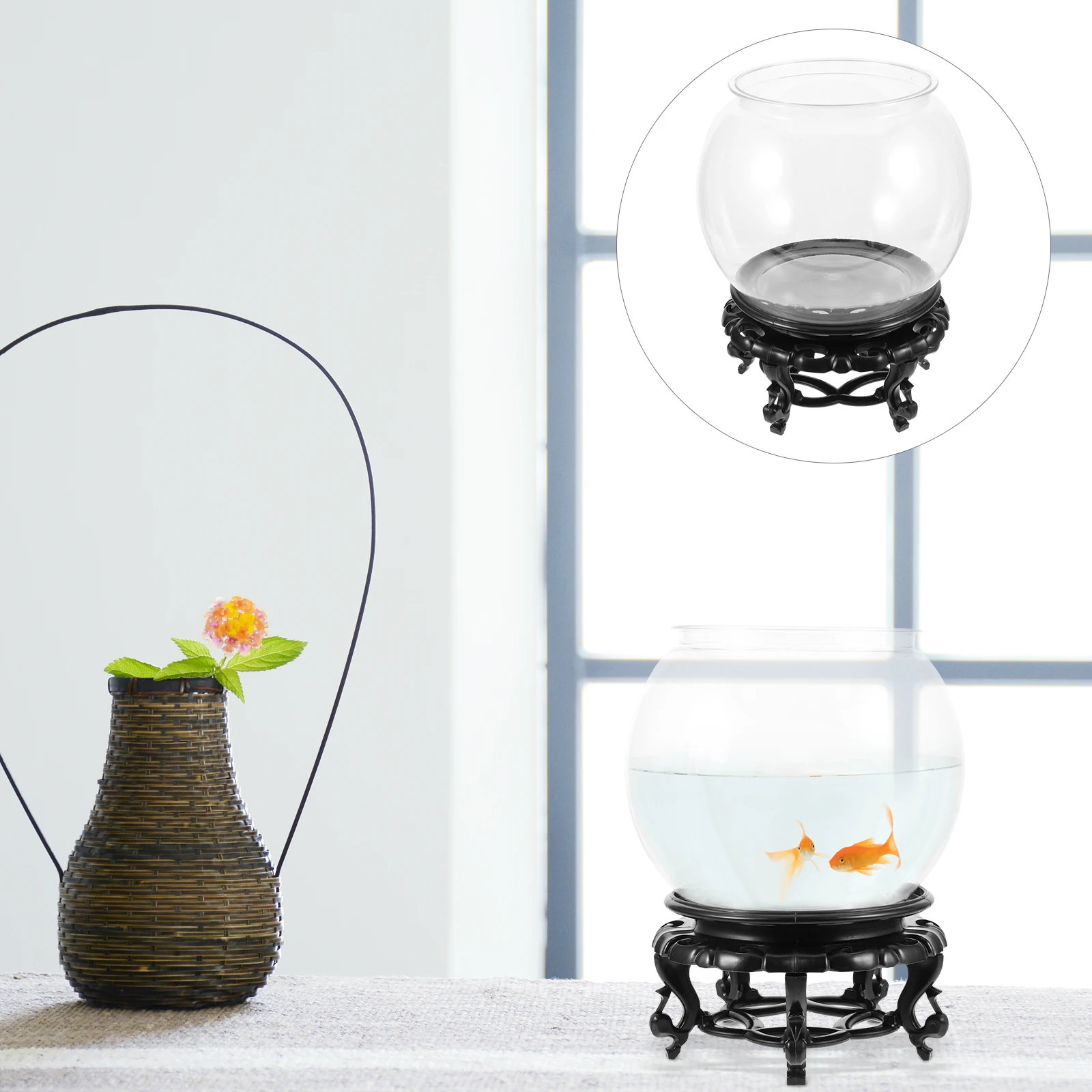 Transparent Plastic Fish Tank Round Goldfish Bowl 160A Size Desk Aquarium Office Pet Breeding Box Clear Keeper Fish Bowl Holder 
Transparent Plastic Fish Tank Round Goldfish Bowl 160A Size Desk Aquarium Office Pet Breeding Box Clear Keeper Fish Bowl Holder