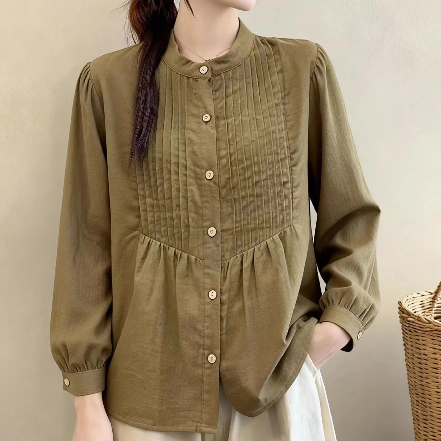 Large Size Women's Clothing 2026 Spring And Autumn New Item Stand Collar Solid Color Long Sleeve Shirt Jacket Versatile Top J151
Large Size Women's Clothing 2026 Spring And Autumn New Item Stand Collar Solid Color Long Sleeve Shirt Jacket Versatile Top J151