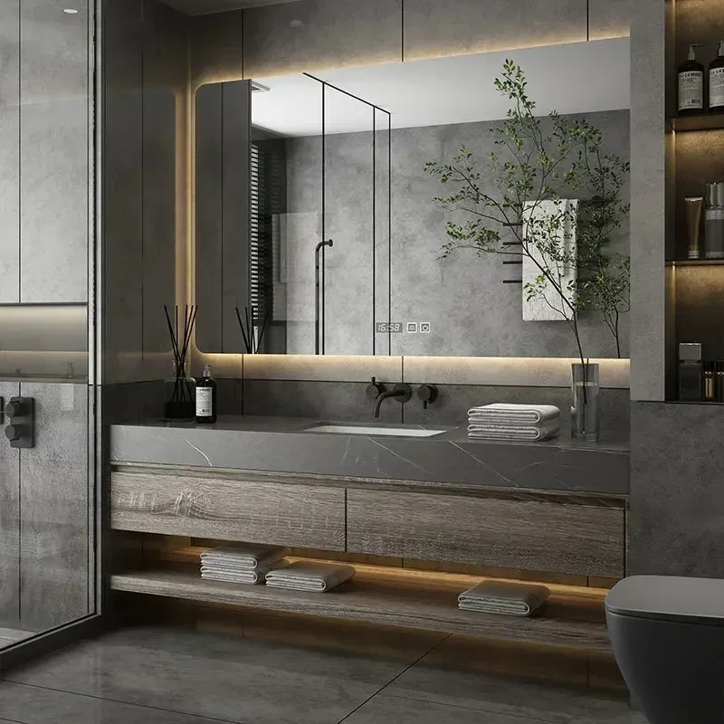 Minimalist Bathroom Cabinet Integrated Rock Plate Ceramic Washbasin Bathroom Vanity Cabinets Under Sink
Minimalist Bathroom Cabinet Integrated Rock Plate Ceramic Washbasin Bathroom Vanity Cabinets Under Sink
