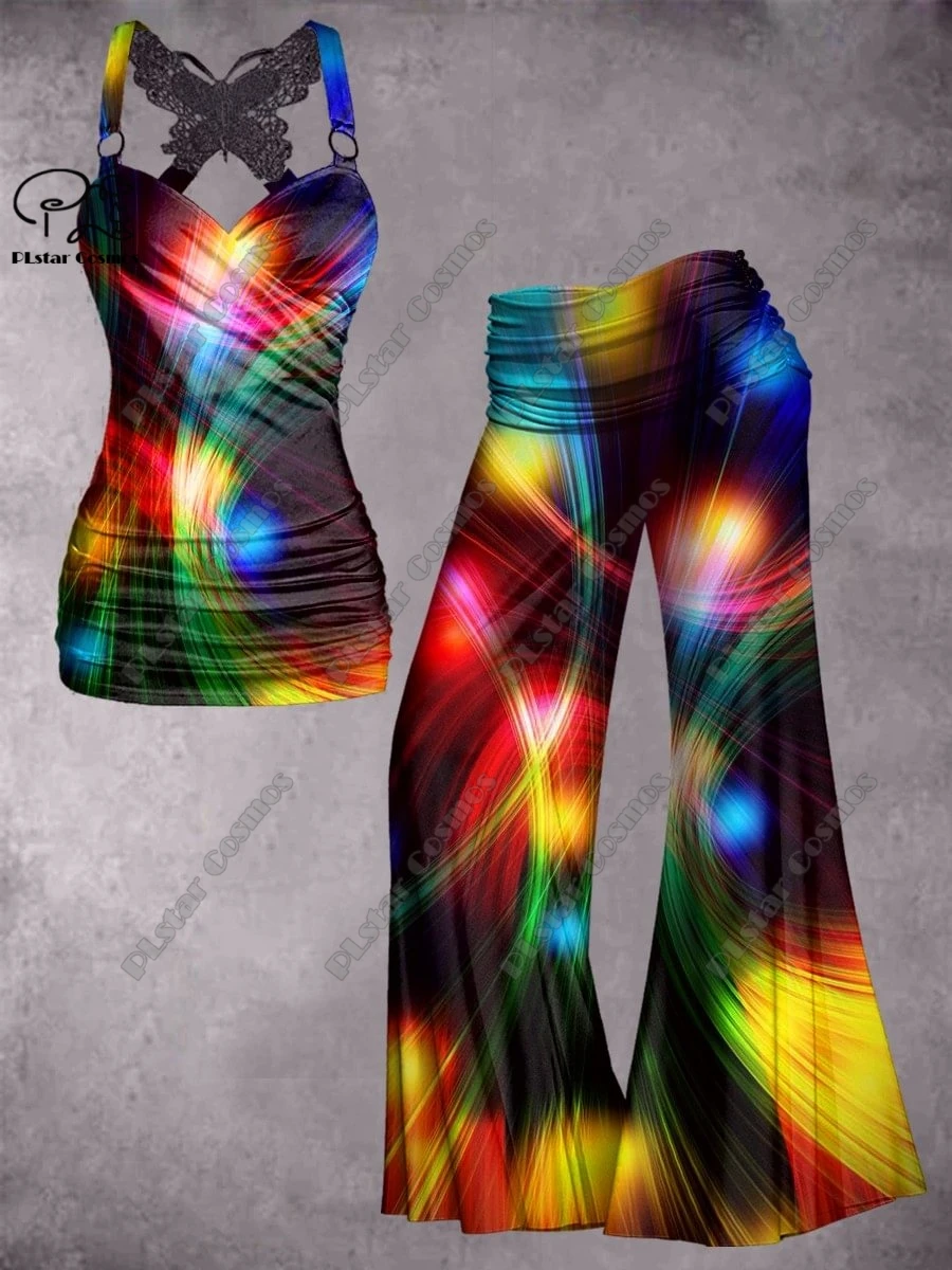 PLstar Cosmos new 3D printed women's gradient art retro printed butterfly vest + wide leg pants two-piece set
PLstar Cosmos new 3D printed women's gradient art retro printed butterfly vest + wide leg pants two-piece set