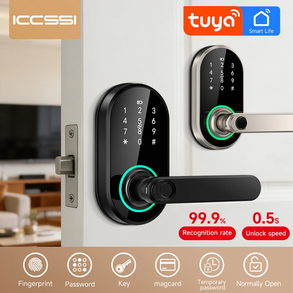 Intelligent door lock with fingerprint password IC card Tuya remote unlocking and mechanical key smart lock for home and office
Intelligent door lock with fingerprint password IC card Tuya remote unlocking and mechanical key smart lock for home and office