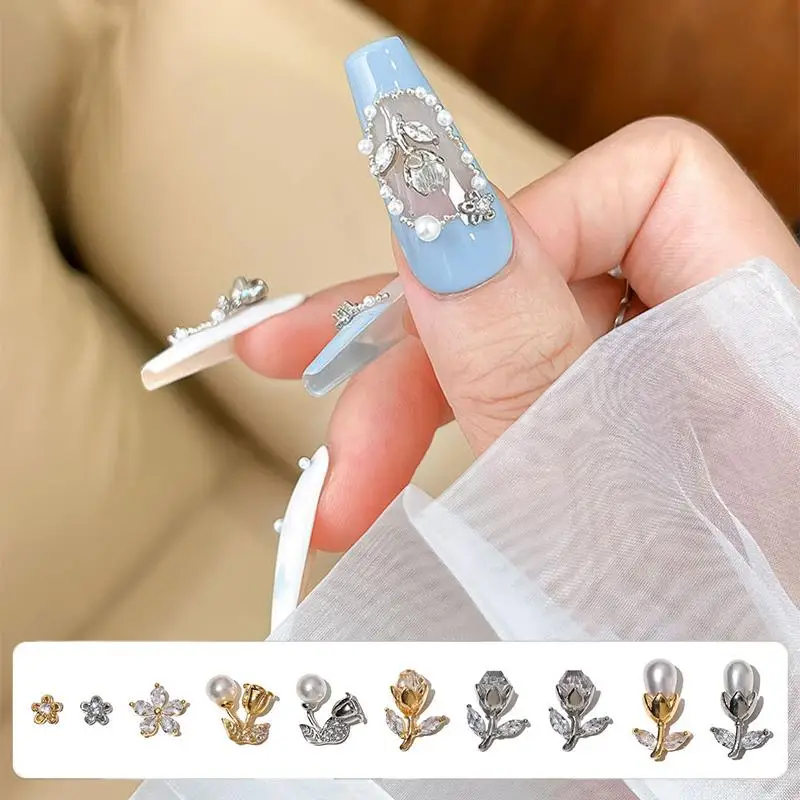 1Pcs Luxury Gold Silver Zircon Pearl Tulips Cherry Blossoms Mini Flower Zircon Nail Art Rhinestones Decoration Manicure Charms
1Pcs Luxury Gold Silver Zircon Pearl Tulips Cherry Blossoms Mini Flower Zircon Nail Art Rhinestones Decoration Manicure Charms