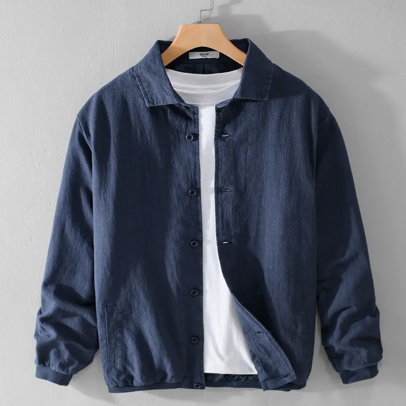Retro Flax Casual Cotton Linen Jaet Men's Pure Color Versatile Turn-down Collar Loose Linen Top Coat Spring Autumn Wear
Retro Flax Casual Cotton Linen Jaet Men's Pure Color Versatile Turn-down Collar Loose Linen Top Coat Spring Autumn Wear