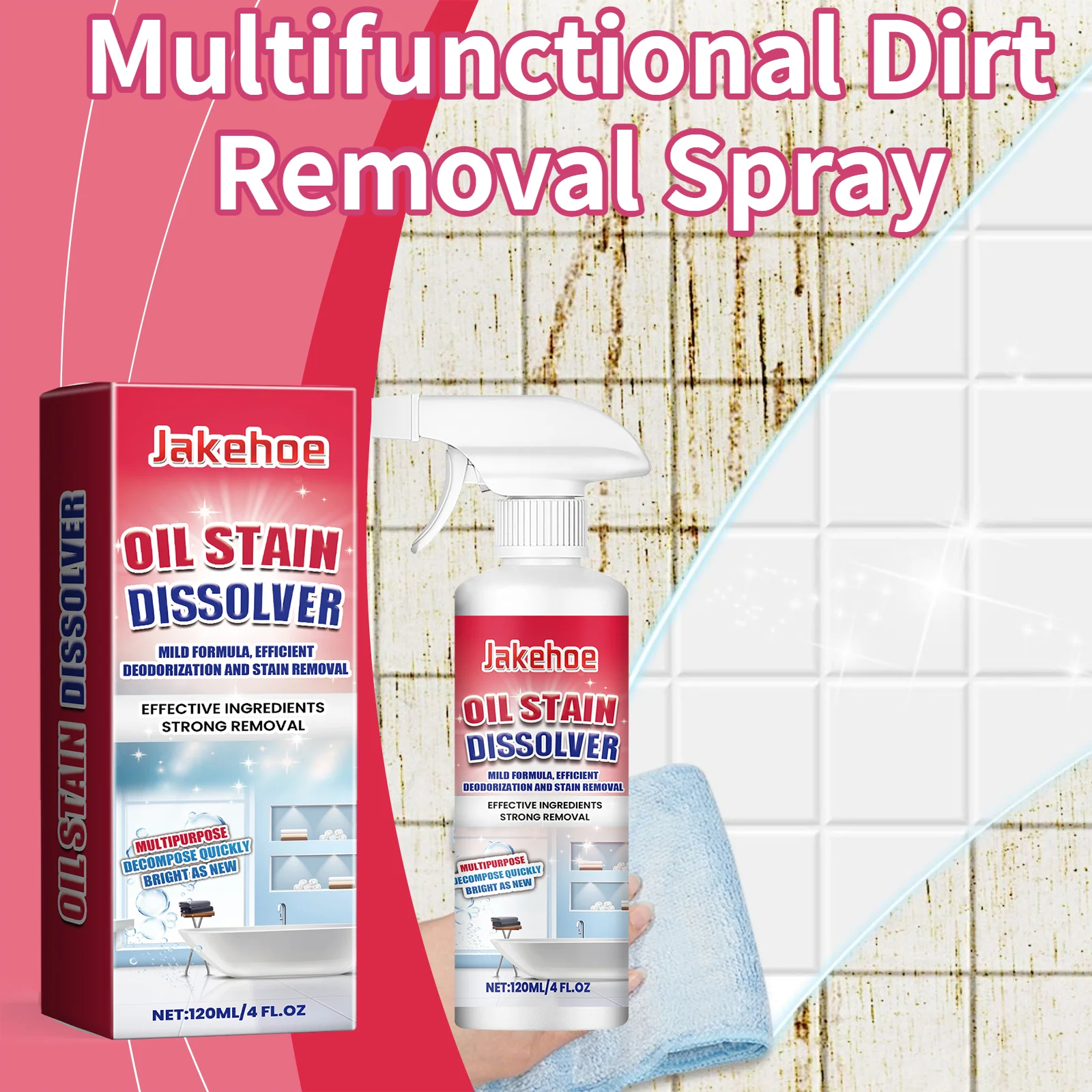 Dirt Dissolving Agent Indoor Wall Bathroom Tile Efficient Cleaning Dirt Removal Odor Removal Multi Effect Cleaning Spray 120ml
Dirt Dissolving Agent Indoor Wall Bathroom Tile Efficient Cleaning Dirt Removal Odor Removal Multi Effect Cleaning Spray 120ml