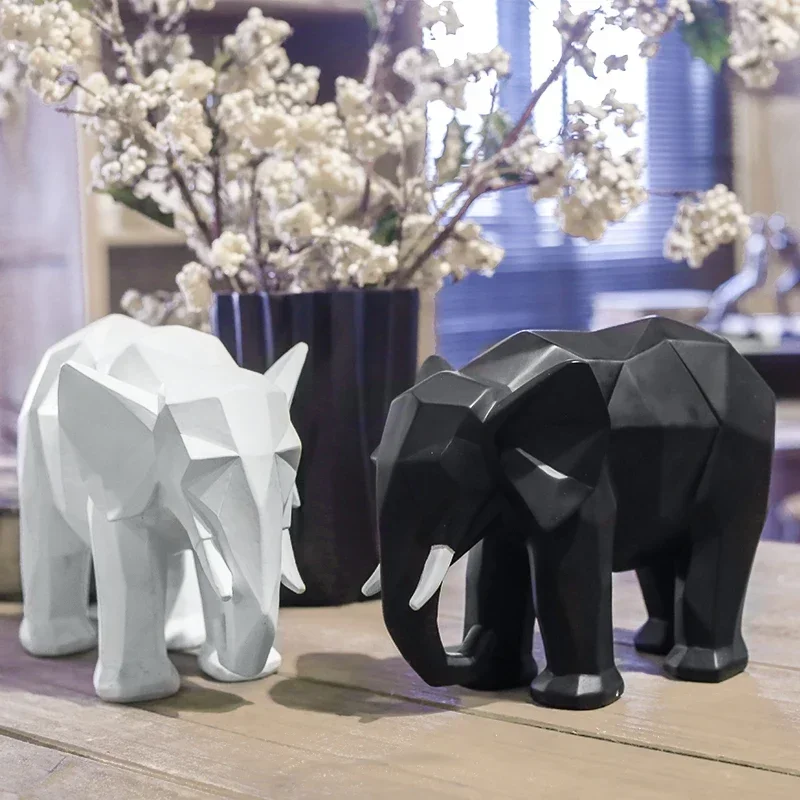 Elephant Statue Abstract Resin Ornaments Black White Geometric Elephant Animal Sculpture Crafts Home Decoration Model Gift
Elephant Statue Abstract Resin Ornaments Black White Geometric Elephant Animal Sculpture Crafts Home Decoration Model Gift