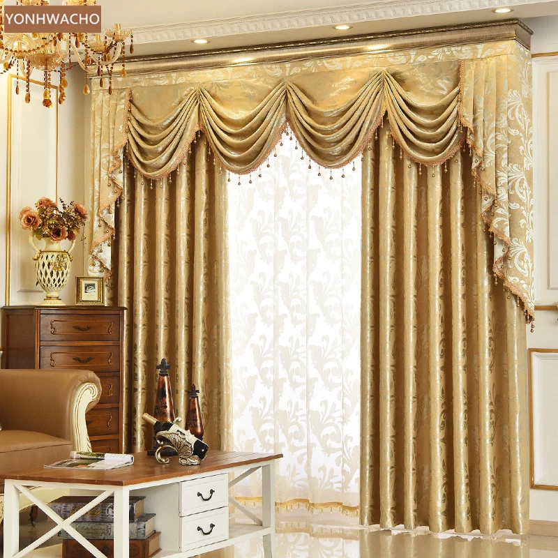 high-grade double-side jacquard yellow cloth blackout curtain valance panel C375
high-grade double-side jacquard yellow cloth blackout curtain valance panel C375