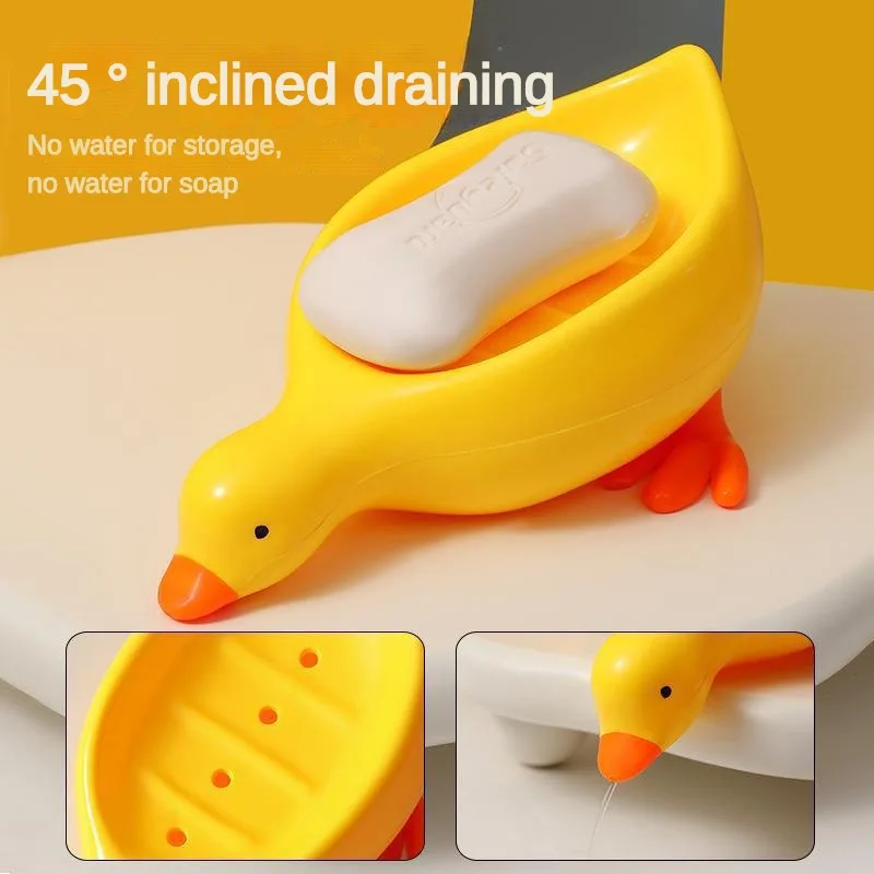 Cute yellow duck soap box ABS material bottom with water design moisture-proof suitable for bathroom bath soap box
Cute yellow duck soap box ABS material bottom with water design moisture-proof suitable for bathroom bath soap box